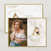 Roze Roos Foto Verjaardag Save The Date Briefkaart (Voorkant / Achterkant)