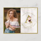 Roze Roos Foto Verjaardag Save The Date Briefkaart (Voorkant)