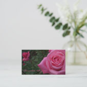 Roze Roos Foto Visitekaartje (Staand voorkant)
