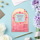 Roze Roos Frame Bruiloft Feest Acryl Uitnodigingen (Insitu (Huwelijk))