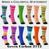 Roze, Roos, Fuscia, Flamingo Stripes Colorful Fun Sokken