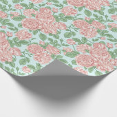 Roze Roos Garden Bouquet Patroon Cadeaupapier (Hoek)