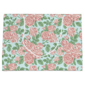 Roze Roos Garden Bouquet Patroon Groot Cadeauzakje (Voorkant)