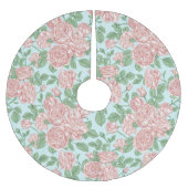 Roze Roos Garden Bouquet Patroon Kerstboom Rok (Voorkant)