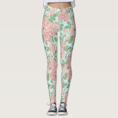 Roze Roos Garden Bouquet Patroon Leggings (Voorkant)