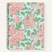 Roze Roos Garden Bouquet Patroon Notitieboek (Voorkant)