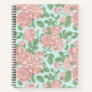 Roze Roos Garden Bouquet Patroon Notitieboek