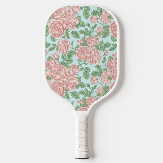 Roze Roos Garden Bouquet Patroon Pickleball Paddle (Voorkant)