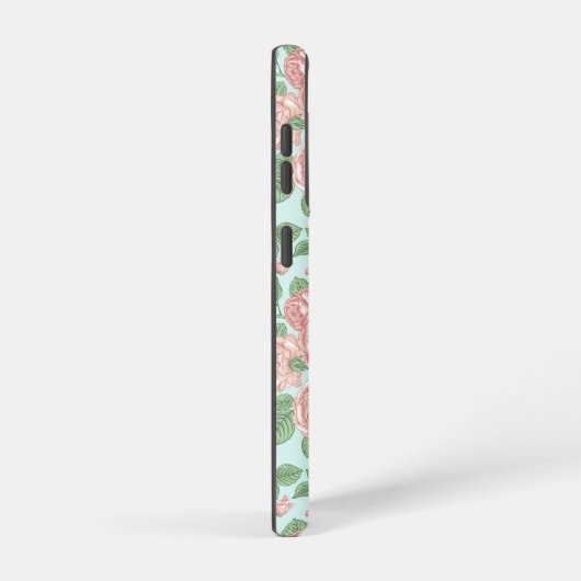 Roze Roos Garden Bouquet Patroon Samsung Galaxy Hoesje (Rechterkant)