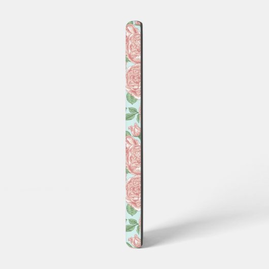 Roze Roos Garden Bouquet Patroon Samsung Galaxy Hoesje (Linkerkant)