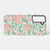 Roze Roos Garden Bouquet Patroon Samsung Galaxy Hoesje (Achterkant horizontaal)