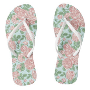 Roze Roos Garden Bouquet Patroon Teenslippers