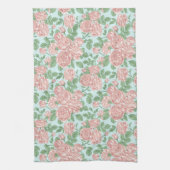 Roze Roos Garden Bouquet Patroon Theedoek (Verticaal)