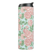 Roze Roos Garden Bouquet Patroon Thermosbeker (Gedraaid links)