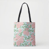Roze Roos Garden Bouquet Patroon Tote Bag (Voorkant)