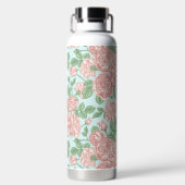 Roze Roos Garden Bouquet Patroon Waterfles (Achterkant)