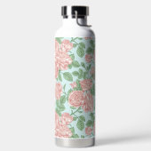 Roze Roos Garden Bouquet Patroon Waterfles (Links)