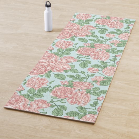 Roze Roos Garden Bouquet Patroon Yogamat (In situ)
