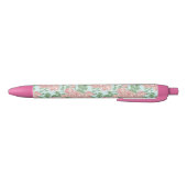 Roze Roos Garden Bouquet Patroon Zwarte Inkt Pen (Bodem)