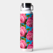 Roze Roos Geïsoleerde Waterfles (Achterkant)