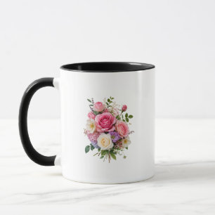 Roze Roos Gemengde Bloemboeket Mok