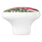 Roze  roos, girale keramische knop (Zijkant)