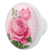 Roze  roos, girale keramische knop (Rechts)