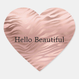 Roze Roos Glam Zebra Hart Sticker