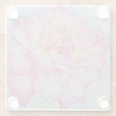 Roze Roos Glazen Onderzetter (Achterkant)