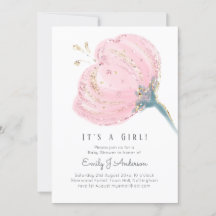 Roze Roos Glitter Het Is Een Meisje Baby Shower