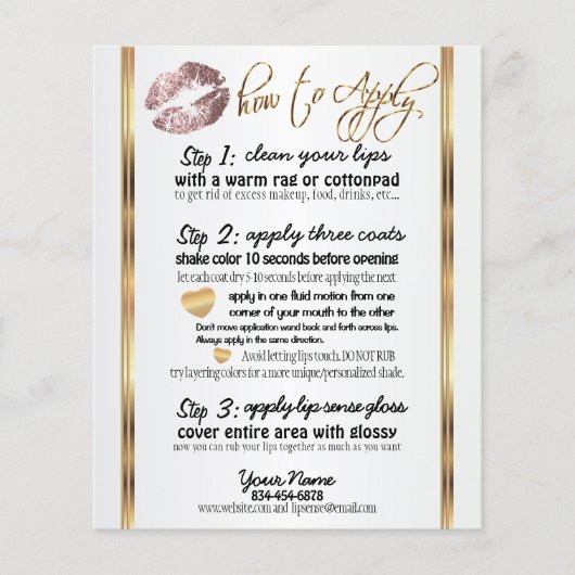 Roze Roos Glitter Lip Instructies Flyer (Voorkant)