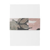 Roze Roos Glitter Rozen Donker Bloemengebruik Brui Uitnodigingen Wikkel (Achterkant Voorbeeld)