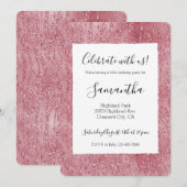 Roze Roos Glitter Zebra Dierenprint Kaart (Voorkant / Achterkant)