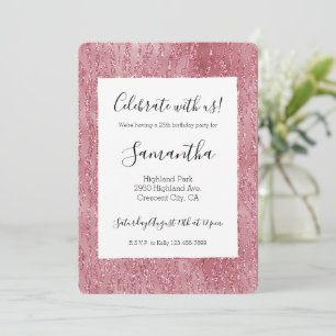 Roze Roos Glitter Zebra Dierenprint     Kaart