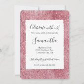 Roze Roos Glitter Zebra Dierenprint Kaart (Voorkant)