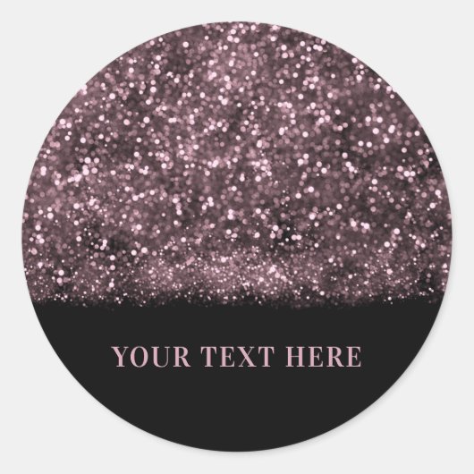 Roze Roos Glitterende Lichtjes Zoete 16 Feestje Ronde Sticker (Voorkant)