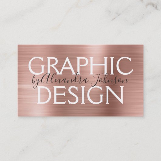 Roze & Roos Gold Brushed Metal Graphic Design Visitekaartje (Voorkant)