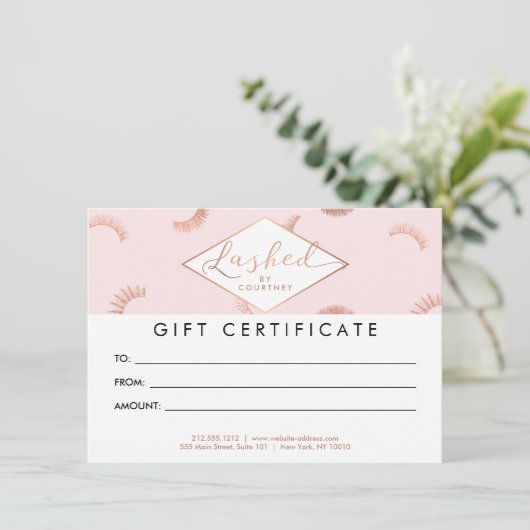 Roze/Roos Gold Cadeaubon (Staand voorkant)