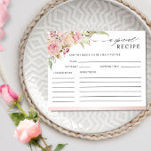 Roze, Roos Gold Floral Vrijgezellenfeest Recipcard