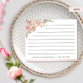 Roze, Roos Gold Floral Vrijgezellenfeest Recipcard