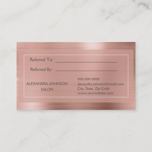 Roze & Roos Gold Folie Verwijs een vriend Aanbevelingskaartje (Achterkant)