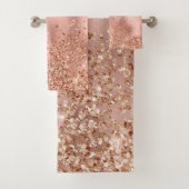 Roze Roos Gold Glitter Chic Sparkle Bad Handdoek (Insitu)