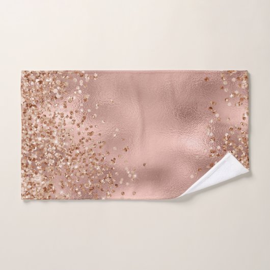 Roze Roos Gold Glitter Chic Sparkle Bad Handdoek (Handdoek)