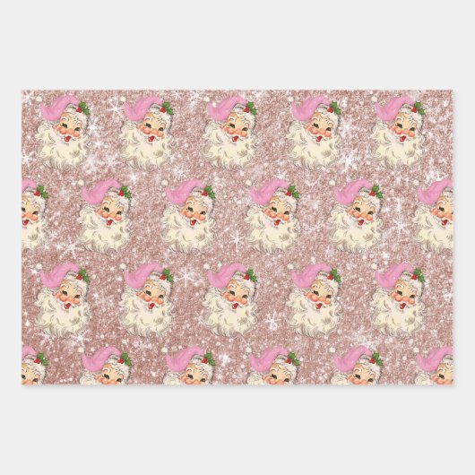  Roze Roos Gold Glitter Folie Kijk uit Inpakpapier Vel (Voorkant)