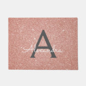 Roze - Roos Gold Sparkle Glitter Monogram Naam Deurmat (Voorkant)