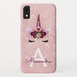 Roze - Roos Gold Unicorn Sparkle Princess Monogram Case-Mate iPhone Case