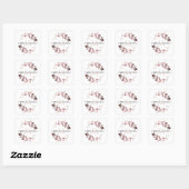 ROZE ROOS GOUD BLADERBLAD MONOGRAM KRANS BRUILOFT VIERKANTE STICKER (Vel)
