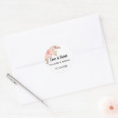 Roze roos goud bloemenpampas bruiloft Liefde is Zo Ronde Sticker (Envelop)