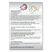 Roze Roos & Goud Confetti Lip Instructies 2 Kaart (Achterkant)