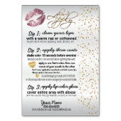Roze Roos & Goud Confetti Lip Instructies 2 Kaart (Voorkant)
